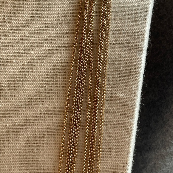 Lyell NYC New With Tags Multistrand Goldtone Long Necklace with Knot & Fringe - Picture 7 of 15